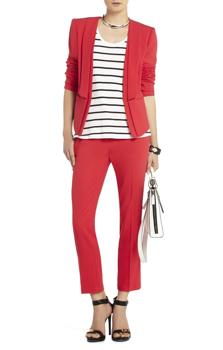 BCBG2 ALEX LAYERED LAPEL JACKET AND ALLEN CROPPED SLIM PANT