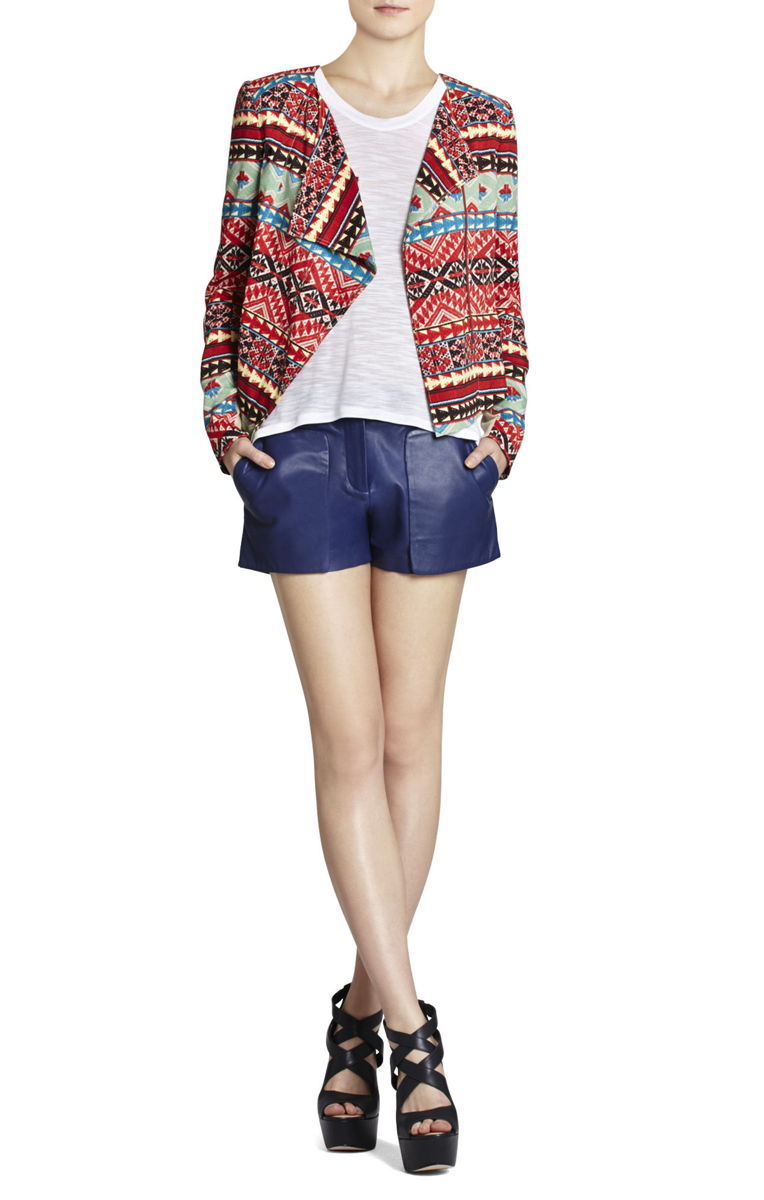 BCBG3 ASH PRINTED DRAPED JACKET
