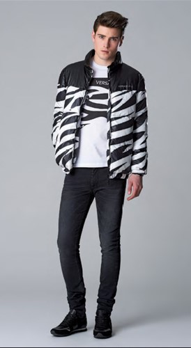 Versace Jeans Reversible Light Jacket Logo Tee and Slimfit Dark Jeans