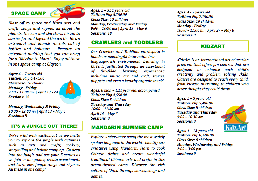 Clayton Learning Center Sumer Program 2015
