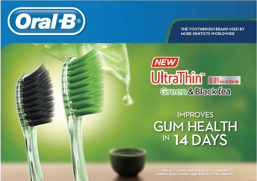 Oral-B UltraThin Green Tea and Black Tea Key Visual